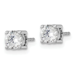 14k White Gold 1 carat Lab Grown Diamond VS/SI+ G+ Complete Stud Post Earrings