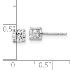 14k White Gold 1 carat Lab Grown Diamond VS/SI+ G+ Complete Stud Post Earrings