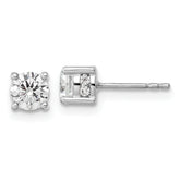 14k White Gold 1 carat Lab Grown Diamond VS/SI+ G+ Complete Stud Post Earrings