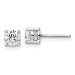 14k White Gold 1 carat Lab Grown Diamond VS/SI+ G+ Complete Stud Post Earrings