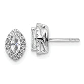 14k White Gold 1/5 carat Lab Grown Diamond VS/SI+ G+ and White Sapphire April Birthstone Post Earrings