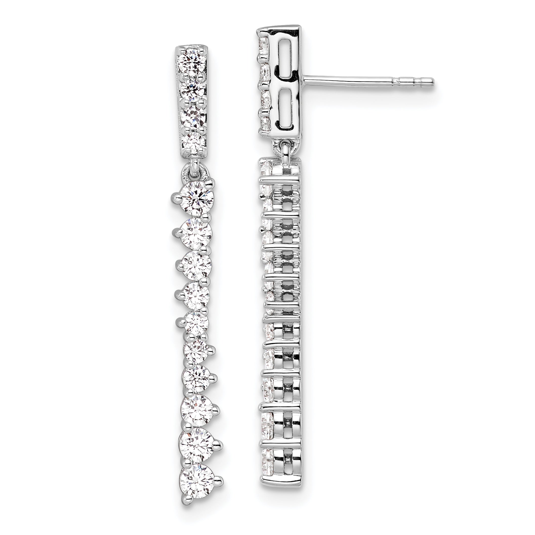 14k White Gold 1 carat Lab Grown Diamond VS/SI+ G+ Complete Dangle Post Earrings