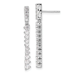 14k White Gold 1 carat Lab Grown Diamond VS/SI+ G+ Complete Dangle Post Earrings