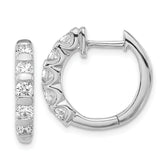 14k White Gold 1 1/3 carat Lab Grown Diamond VS/SI+ G+ Complete Bar Set Hinged Hoop Earrings