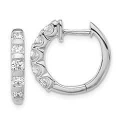 14k White Gold 1 1/3 carat Lab Grown Diamond VS/SI+ G+ Complete Bar Set Hinged Hoop Earrings