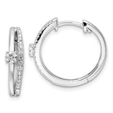 14k White Gold 3/8 carat Lab Grown Diamond VS/SI+ G+ Complete Fashion Hinged Hoop Earrings