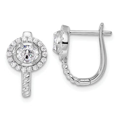 14k White Gold 7/8 carat Lab Grown Diamond VS/SI+ G+ Circle Hinged Hoop Earrings