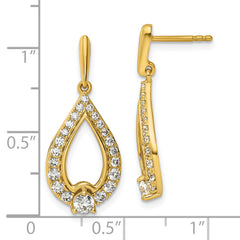14k 1 carat Lab Grown Diamond VS/SI+ G+ Teardrop Post Dangle Earrings