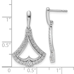 14k White Gold 1 carat Lab Grown Diamond VS/SI+ G+ Post Dangle Earrings