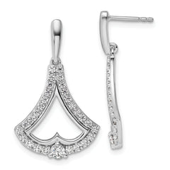 14k White Gold 1 carat Lab Grown Diamond VS/SI+ G+ Post Dangle Earrings