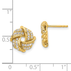 14k 1/3 carat Lab Grown Diamond VS/SI+ G+ Love Knot Post Earrings