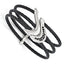 Edward Mirell Titanium Black Ti Sterling Silver Spinel Cable Flexible Cuff