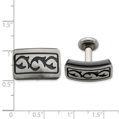 Edward Mirell Black Ti &Titanium Brushed Cufflinks