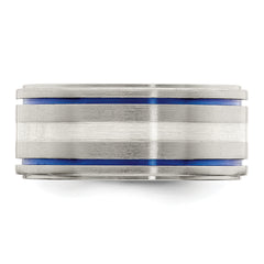 Edward Mirell Titanium With Argentium Sterling Silver Anodized 10mm Band