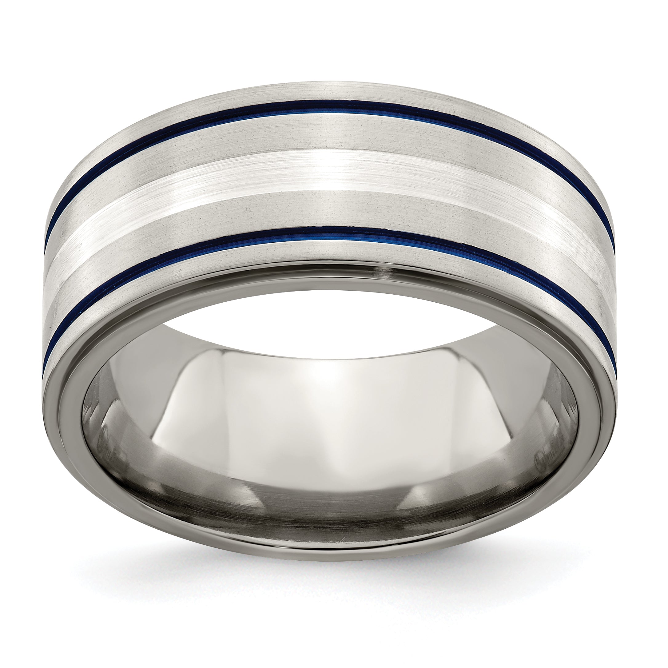 Edward Mirell Titanium With Argentium Sterling Silver Anodized 10mm Band