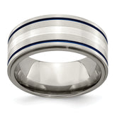 Edward Mirell Titanium With Argentium Sterling Silver Anodized 10mm Band