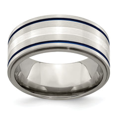 Edward Mirell Titanium With Argentium Sterling Silver Anodized 10mm Band