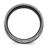 Edward Mirell Titanium Black Ti Grey Edges 6.5mm Band
