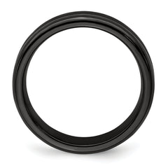 Edward Mirell Titanium Black Ti with Grooves 6mm Band