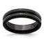 Edward Mirell Titanium Black Ti with Grooves 6mm Band