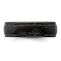 Edward Mirell Titanium Black Ti Hammered 7mm Band