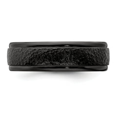 Edward Mirell Titanium Black Ti Hammered 7mm Band
