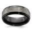 Edward Mirell Titanium Black Ti Flat Top Beveled Edge 8mm Band
