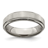 Edward Mirell Titanium Brushed & Polished Beveled 6mm Band