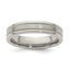 Edward Mirell Titanium Brushed/Polished Flat Milgrain 5mm Band, Size 5–12 - Sophia Jewelers