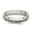 Edward Mirell Titanium Brushed/Polished Flat Step Edge 5mm Band, Size 5–12 - Sophia Jewelers