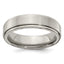 Step-Edge Flat Band in Titanium, 6mm Brushed & Polished - Sophia Jewelers