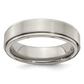 Edward Mirell Titanium Brushed/Polished Flat Step Edge 6mm Band Size 9.5