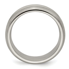 Edward Mirell Titanium Polished Triple Grooved 7mm Band Size 11.5