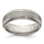 Edward Mirell Titanium Polished Triple Grooved 7mm Band - Sophia Jewelers