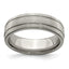 Edward Mirell Titanium Brushed/Polished Grooved 7mm Band, Size 6–12.5 - Sophia Jewelers