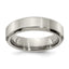 Edward Mirell Titanium Brushed/Polished Beveled Edge 6mm Band, Size 6.5–11.5 - Sophia Jewelers