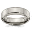 Edward Mirell Titanium Brushed/Polished Beveled Edge 7mm Band, Size 7.5–8.5 - Sophia Jewelers