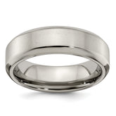 Edward Mirell Titanium Brushed/Polished Beveled Edge 7mm Band Size 8.5