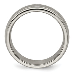 Edward Mirell Titanium Brushed & Polished Hammered 7mm Band
