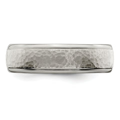 Edward Mirell Titanium Brushed & Polished Hammered 7mm Band
