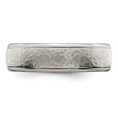 Edward Mirell Titanium Brushed & Polished Hammered 7mm Band