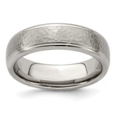 Edward Mirell Titanium Brushed & Polished Hammered 7mm Band
