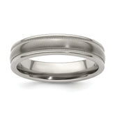 Edward Mirell Titanium Brushed/Polished Tri Dome Milgrain 5mm Band Size 9.5