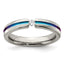 White Sapphire Multicolored Anodized Wedding Band in Titanium, 4mm, Size 10.5–11 - Sophia Jewelers