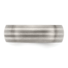 Edward Mirell Titanium with Sterling Silver Inlay Brushed 7mm Band