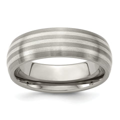 Edward Mirell Titanium with Sterling Silver Inlay Brushed 7mm Band