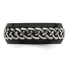 Edward Mirell Black Ti & Titanium Casted 9mm Band