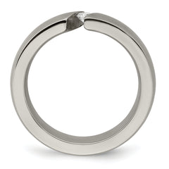 Edward Mirell Titanium Brushed .10ct Diamond 6mm Band