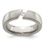 Diamond Wedding Band in Titanium, 6mm Brushed (.10 ct. tw.) - Sophia Jewelers
