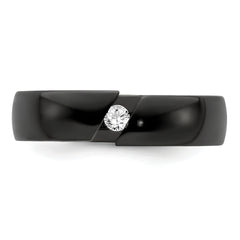 Edward Mirell Black Ti .10ct Diamond 6mm Band